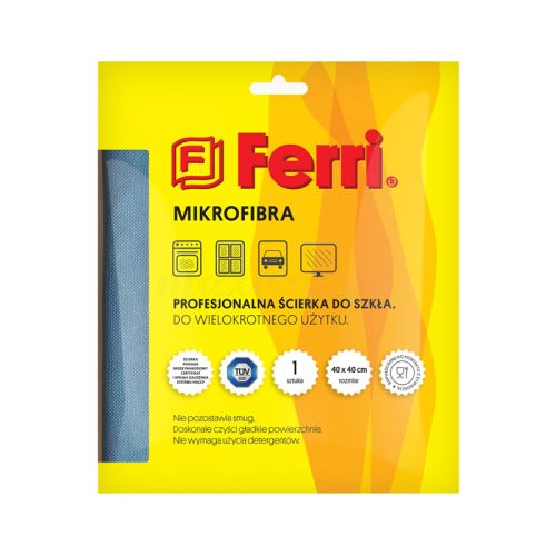 Ferri Profesjonalna ścierka do mycia szyb z Mikrofibry 40x40